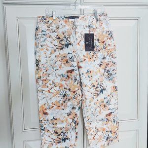 Gloria Vanderbilt Jeans Capri Floral Print Size 10 NWT